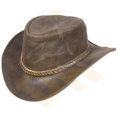 Brown Kracker Leather Hat